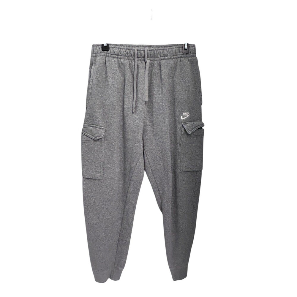 Nike Pants Mens  Gray Club Fleece Cargo Tapered Sportswear Medium